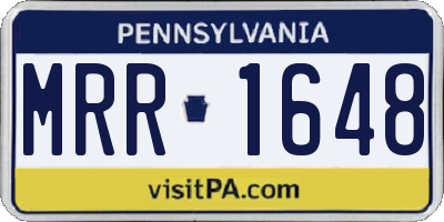 PA license plate MRR1648