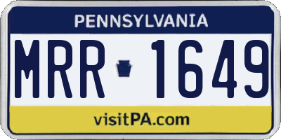 PA license plate MRR1649