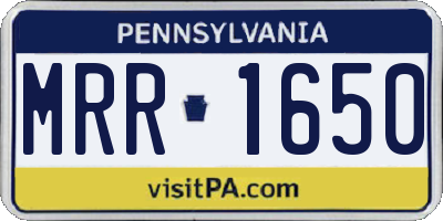 PA license plate MRR1650