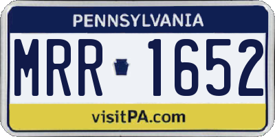 PA license plate MRR1652