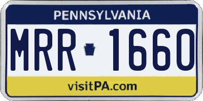 PA license plate MRR1660