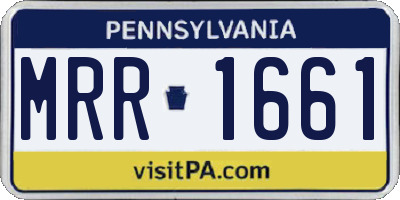 PA license plate MRR1661