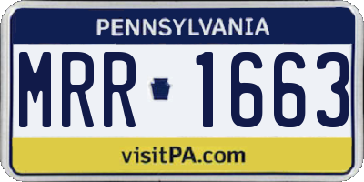 PA license plate MRR1663