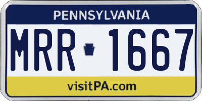 PA license plate MRR1667