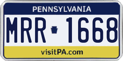 PA license plate MRR1668