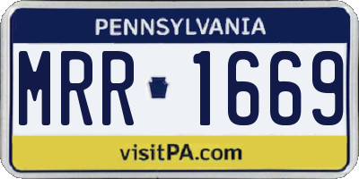 PA license plate MRR1669