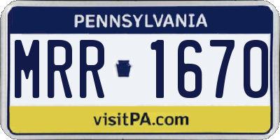 PA license plate MRR1670
