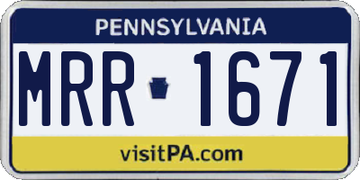 PA license plate MRR1671