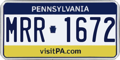 PA license plate MRR1672