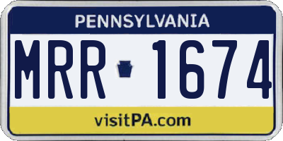 PA license plate MRR1674