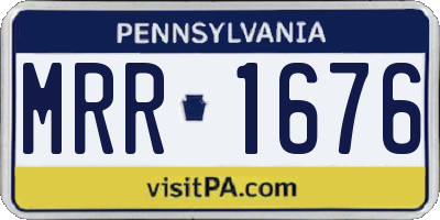 PA license plate MRR1676