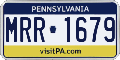PA license plate MRR1679