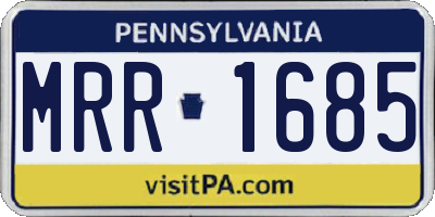 PA license plate MRR1685