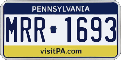 PA license plate MRR1693