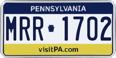 PA license plate MRR1702
