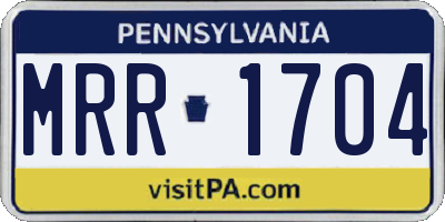 PA license plate MRR1704