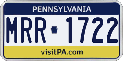 PA license plate MRR1722
