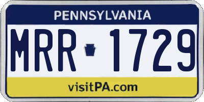 PA license plate MRR1729
