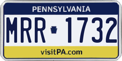 PA license plate MRR1732
