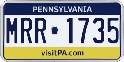 PA license plate MRR1735