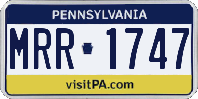 PA license plate MRR1747