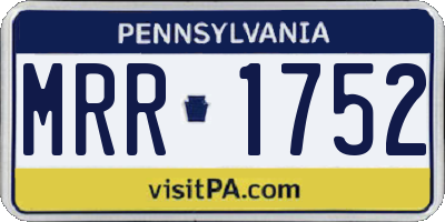 PA license plate MRR1752