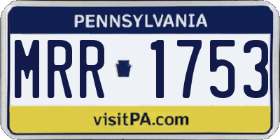 PA license plate MRR1753
