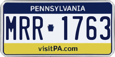PA license plate MRR1763