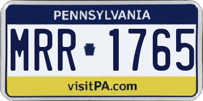 PA license plate MRR1765