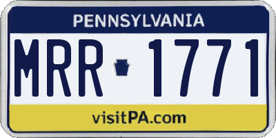 PA license plate MRR1771
