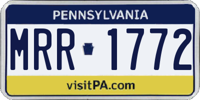 PA license plate MRR1772
