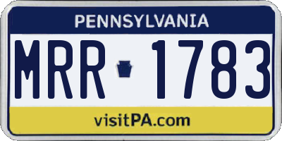 PA license plate MRR1783