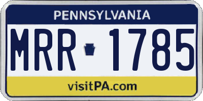 PA license plate MRR1785