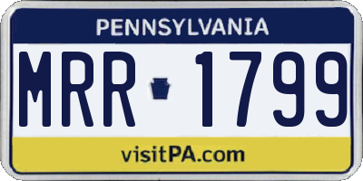 PA license plate MRR1799