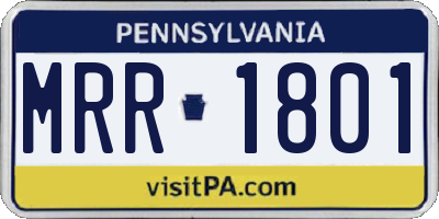 PA license plate MRR1801