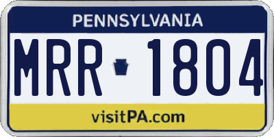 PA license plate MRR1804