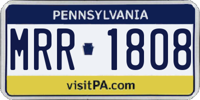 PA license plate MRR1808