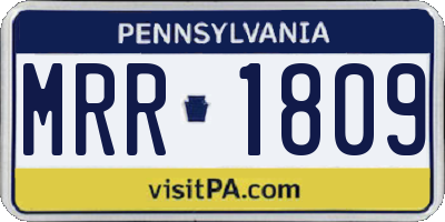 PA license plate MRR1809
