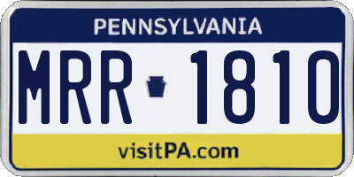 PA license plate MRR1810