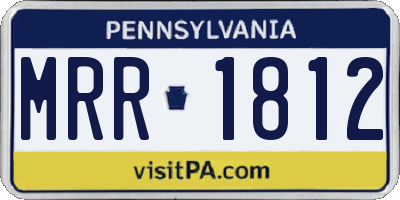 PA license plate MRR1812