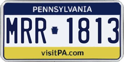PA license plate MRR1813