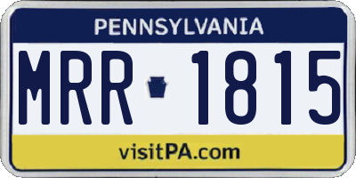 PA license plate MRR1815