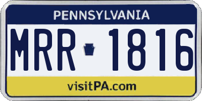 PA license plate MRR1816