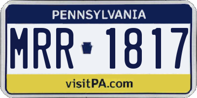 PA license plate MRR1817