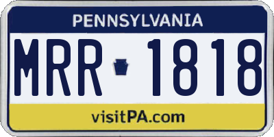 PA license plate MRR1818