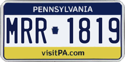PA license plate MRR1819