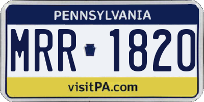 PA license plate MRR1820