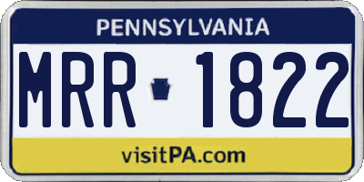 PA license plate MRR1822