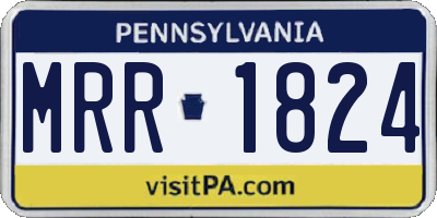 PA license plate MRR1824