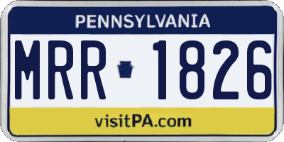 PA license plate MRR1826